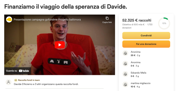 Finanziamo raccolta fondi Progetti Baltimora